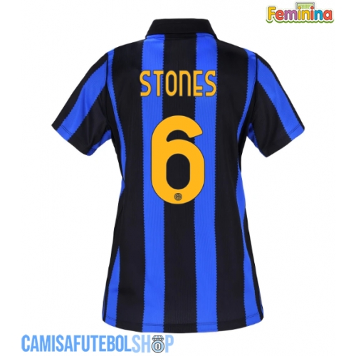 Camisa de time de futebol Inter Milan John Stones #6 Replicas 1º Equipamento Feminina 2026-27 Manga Curta
